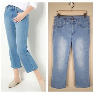 NYDJ Marilyn Straight Crop Jeans Cool Embrace Elodie Light Blue Size 6